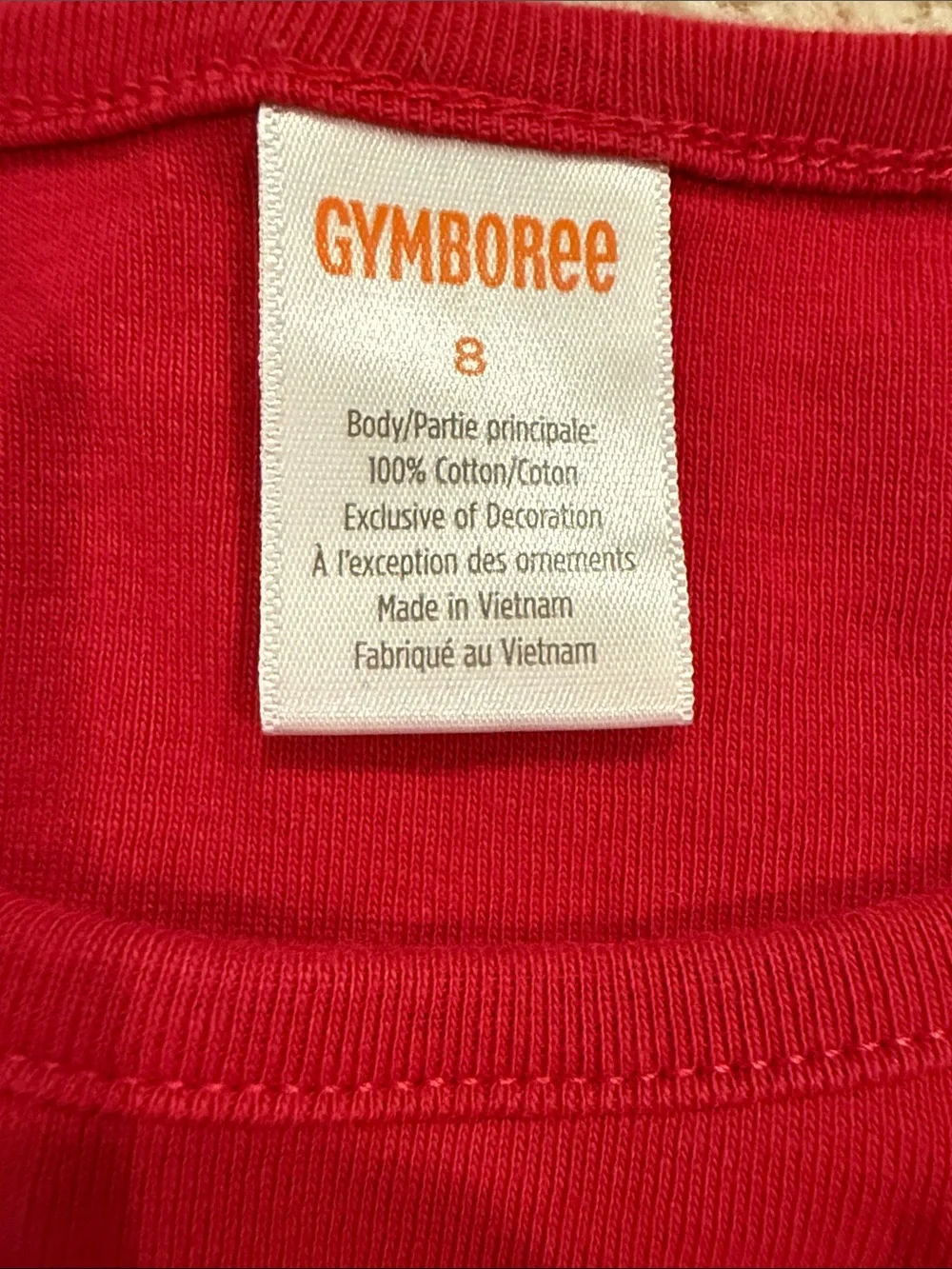 Gymboree Girls Red ABC Cotton Tee with Cat Size 8